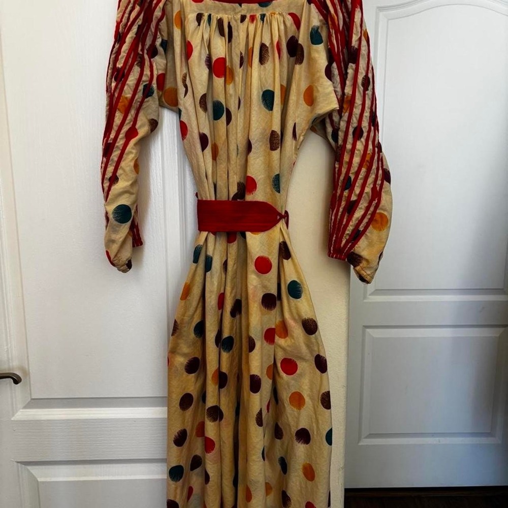 Jeanne Marc Saks Fifth Avenue multicolored polka dots vintage clown halloween